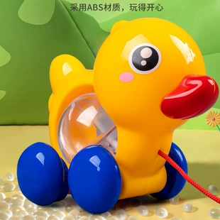 Игрушка-каталка на верёвочке: уточка и собачка с колокольчиком