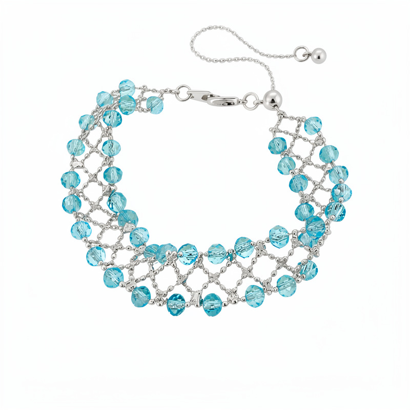 Pulseras de cuentas de vidrio redondas, pulseras de lujo ligeras, pulseras de alto nivel, pulseras pequeñas y frescas, joyas de moda versátiles.