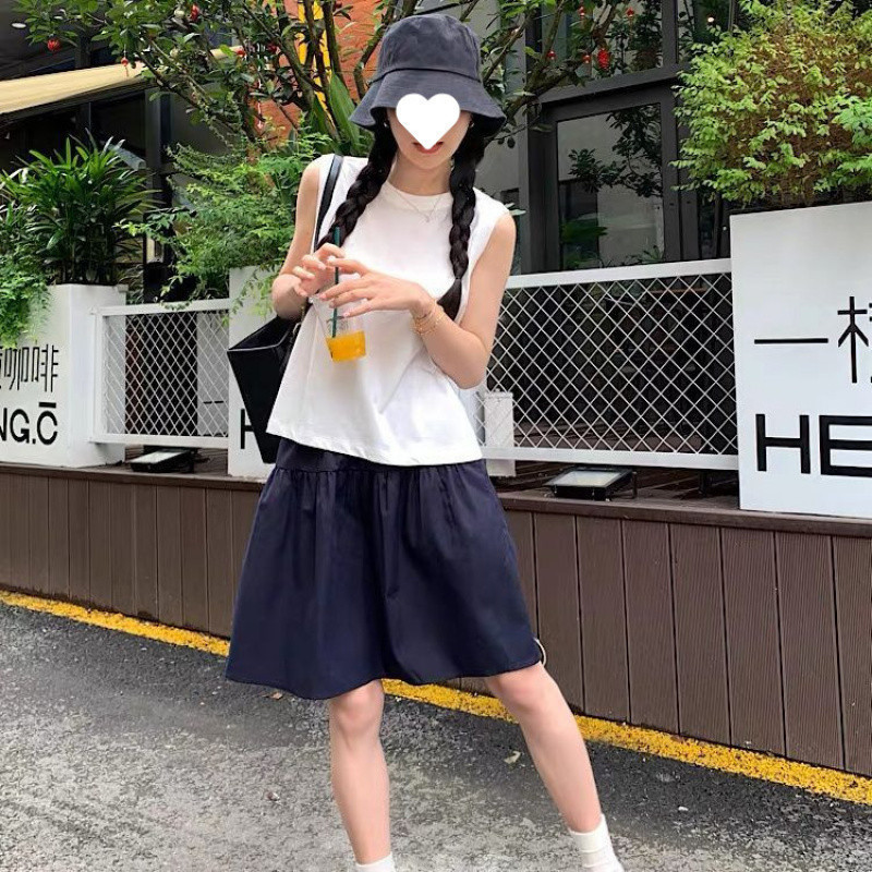 Carefully Selected Navy Blue High-Waisted Slimming A-Line Short Skirt with Anti-Exposure Features, Layered Cake Skirt, Japanese School Style Skirt Carefully Selected Navy Blue High-Waisted Slimming A-Line Short Skirt with Anti-Exposure Features, Layered Cake Skirt, Japanese School Style Skirt