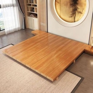 Balcony Tatami Japanese-Style Floor-Standing Solid Wood Single Low Bed Bed and Breakfast Platform Simple Bed Frame Skeleton