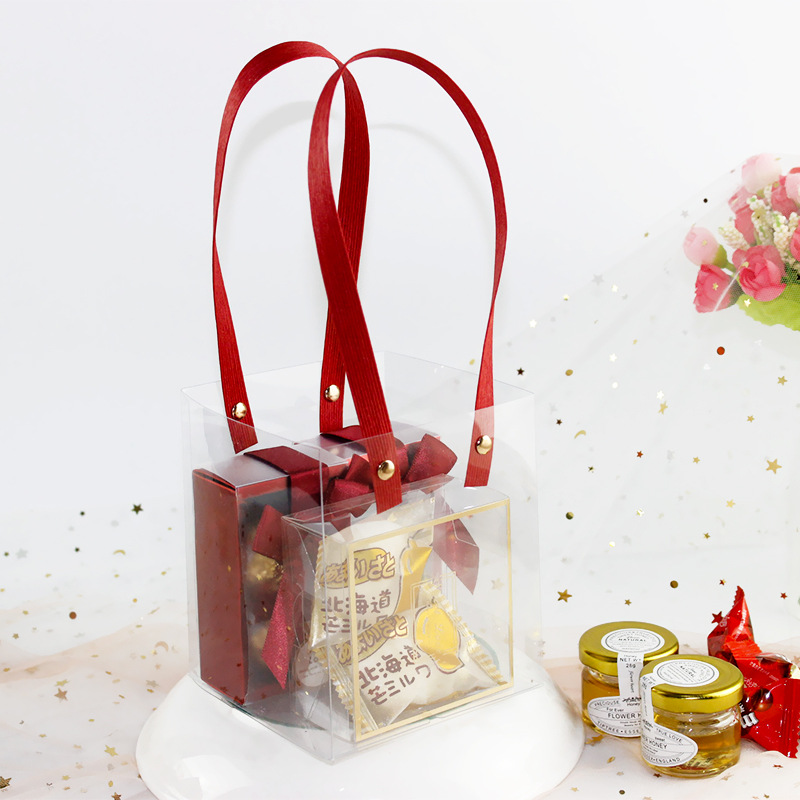 新款创意伴手礼盒中式透明包装盒雪花酥奶枣凤梨酥牛轧糖手提盒