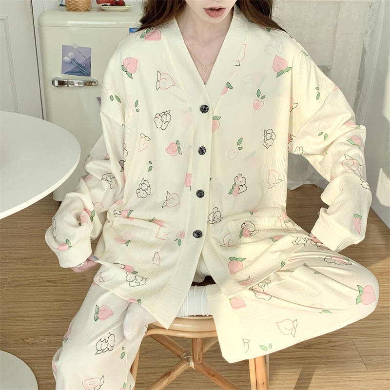 Loose Pajamas Women's Spring and Autumn Super plus size 260 Jin chubby girl with Chest Pad Plus Fertilizer to Increase Home Service suit New