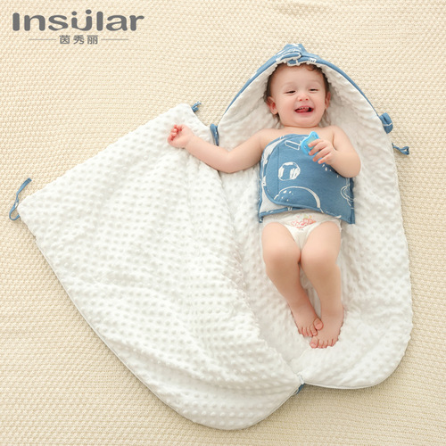 Yinxiuli autumn and winter thickened baby pure cotton anti-jump sleeping bag baby anti-kicking quilt baby beanie blanket sleeping bag