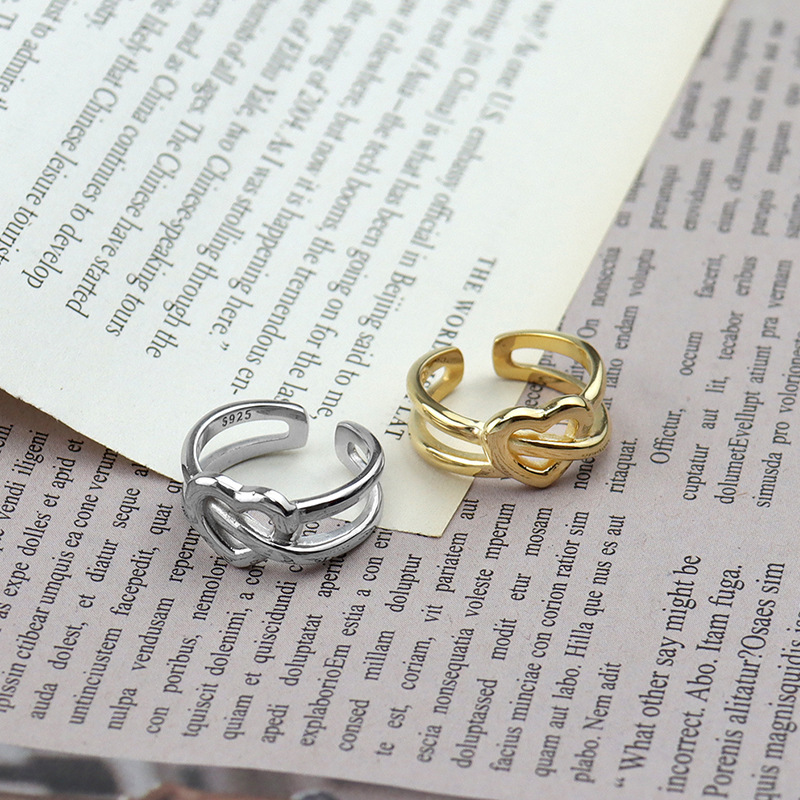 Trendy Simple Fashion Hollow out Cord for Braiding Ring Female Creative New Love Cross Girl Ring European and American Jewelrypicture9