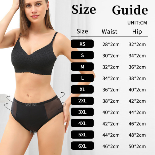 Cross-border European and American large size four-layer menstrual underwear with large absorbency, breathable, leak-proof, sanitary napkin-free menstrual underwear 9140