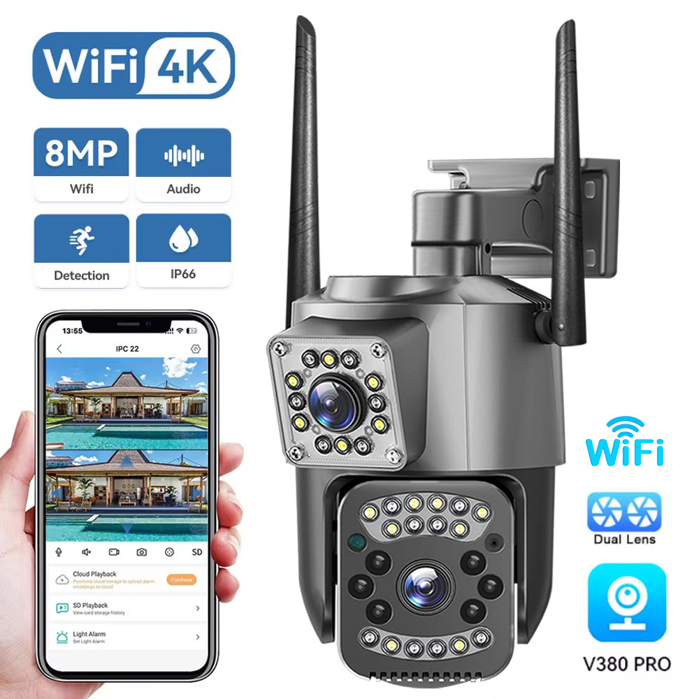 V380 Wireless Camera Binocular Camera Wifi Dual Camera Global Universal 4g English European Version