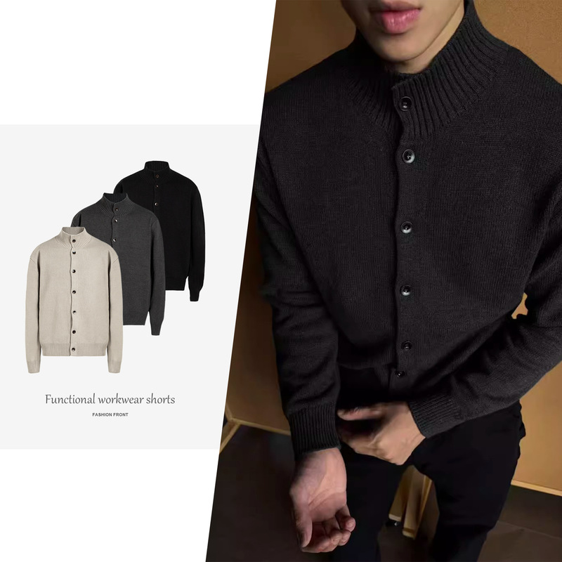 【Jmwh】German-Style Full-Button Sweater 570g Knitwear with a High-End Feel, Autumn and Winter Long-Sleeve Top in Old Money Style 【Jmwh】German-Style Full-Button Sweater 570g Knitwear with a High-End Feel, Autumn and Winter Long-Sleeve Top in Old Money Style