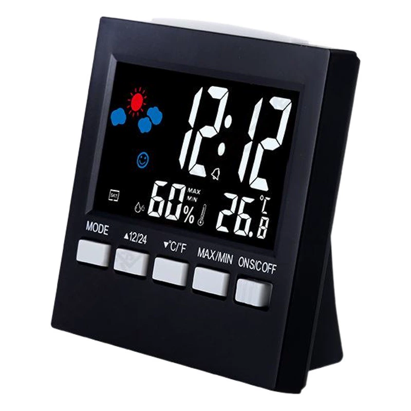 Завод прямой цветной экран метеорологические часы температура и влажность цифровой дисплей электронный будильник интеллектуальное Голосовое управление подсветка Оптовые настольные часы
