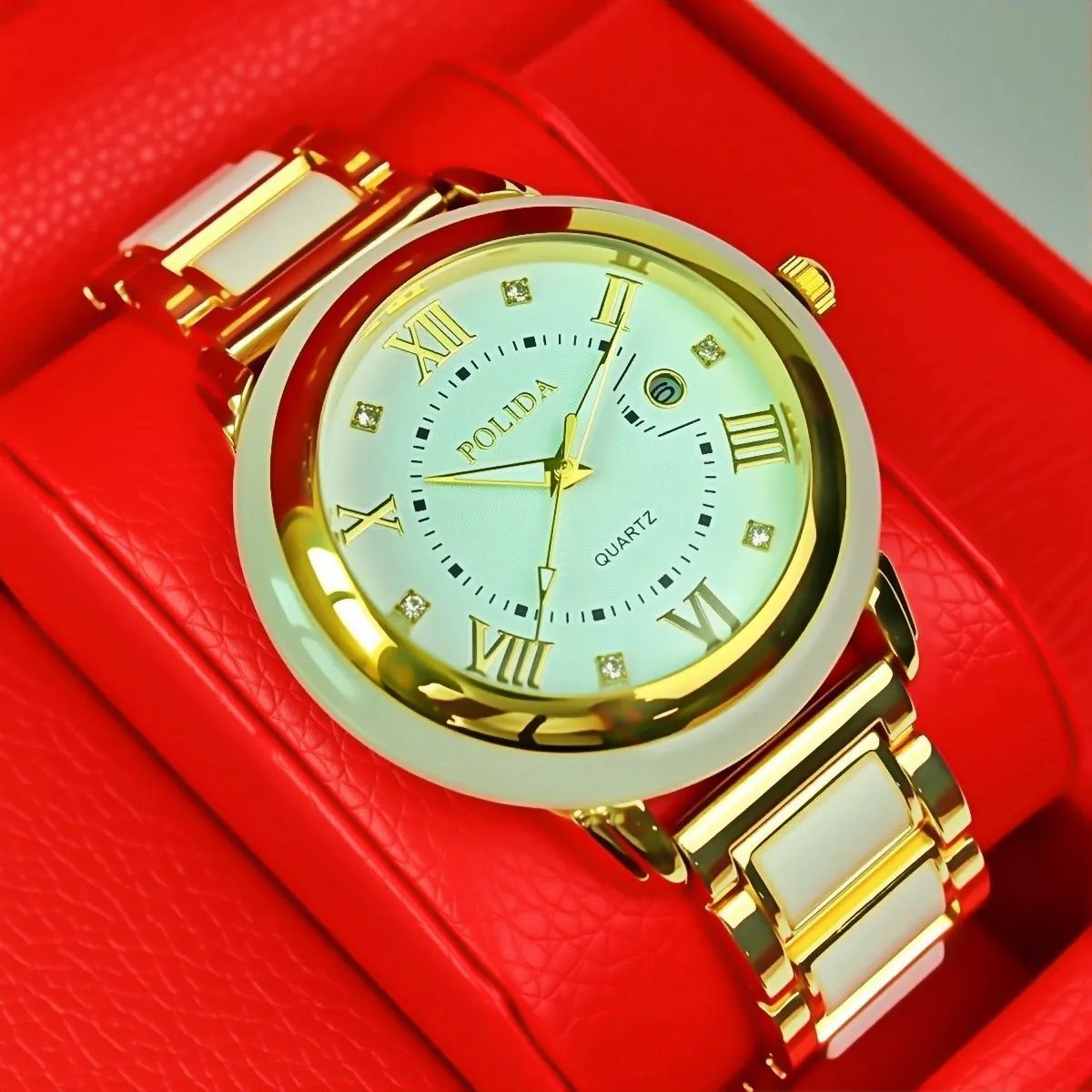 Herren Armbanduhr Mit Kalender Und Jadeoptik Chronograph Design_voghion.com