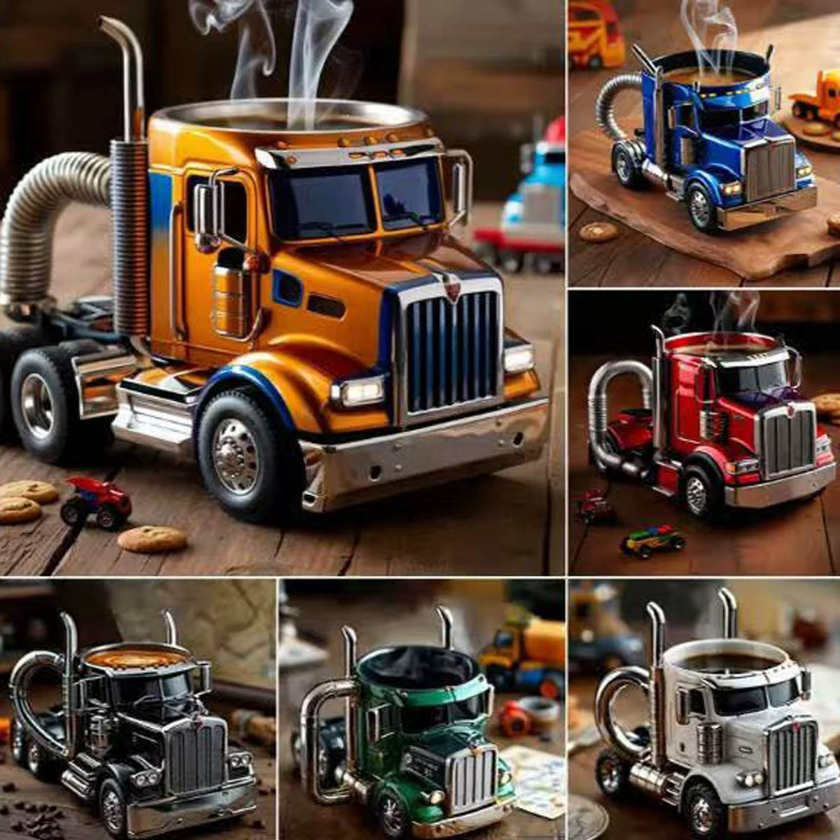 1 Новый трансграничный Semi-Truck Coffee Mugs ручной работы дома полупривесной грузовик кофе чашка грузовик чашка