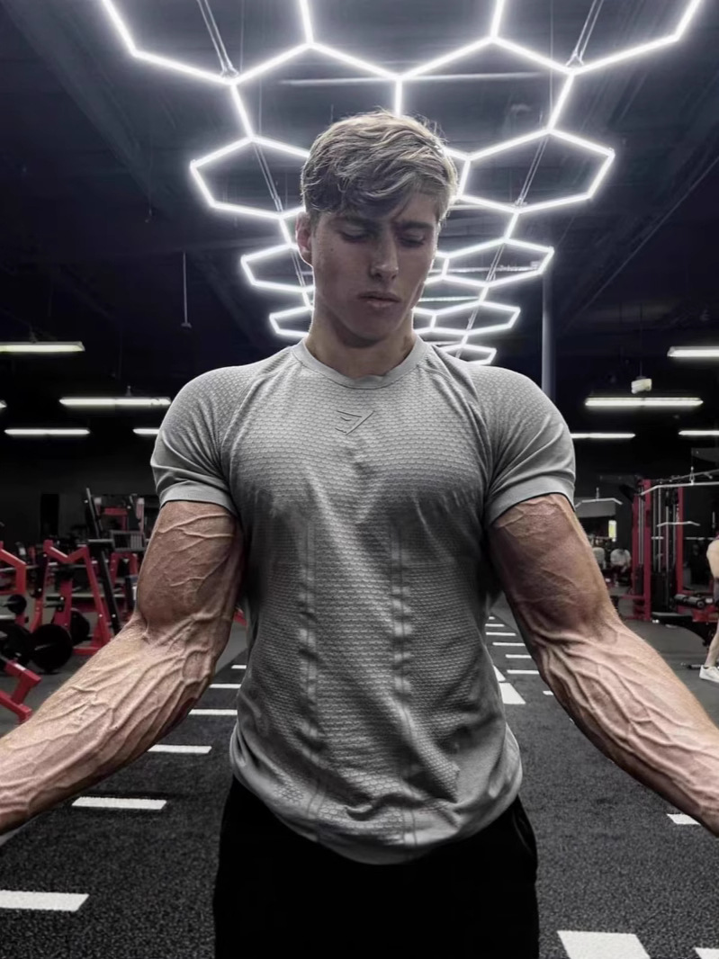 Gymshark 여름 남성 슬림핏 반팔 스포츠 슬림 캐주얼 대형 반팔 캐주얼 스트레치 탑 Shark
