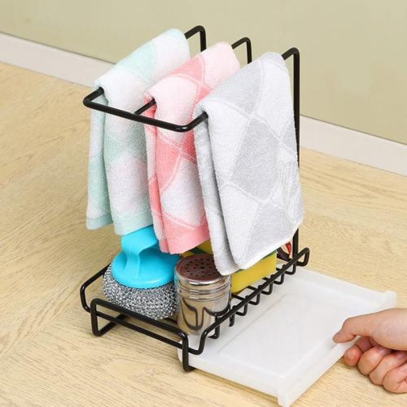 穴を開けないで物を置く棚の食器洗い布の壁掛け水槽のスポンジの水切り棚の床の池の収納棚の雑巾棚の台所|undefined