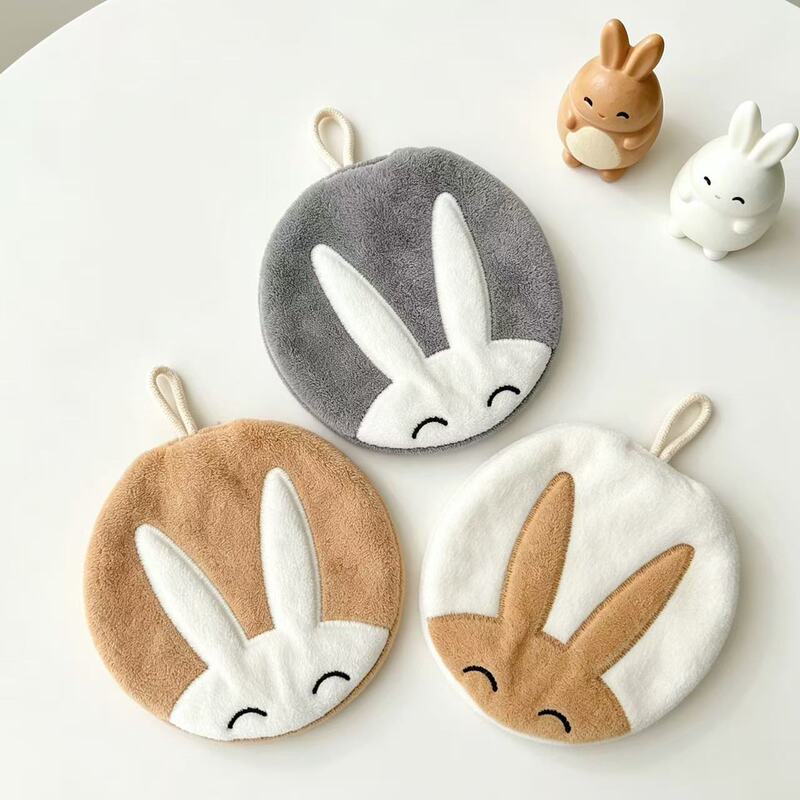 Cute Rabbit Hanging Hand Towel, Soft and Skin-Friendly, Absorbent, Non-Shedding, Thickened for Children, Suitable for Bathroom and Kitchen, Coral Fleece Cute Rabbit Hanging Hand Towel, Soft and Skin-Friendly, Absorbent, Non-Shedding, Thickened for Children, Suitable for Bathroom and Kitchen, Coral Fleece