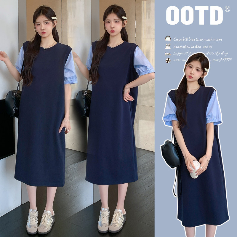 61093 # Dress 2026 New Style High-End Maternity Wear Stylish Short-Sleeved Women's Dress for Summer