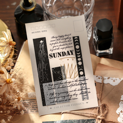 Mr. Paper Tape Set Retro Time Series Simple Personalized Creative Western Materials Handbook Landscaping Cross-border