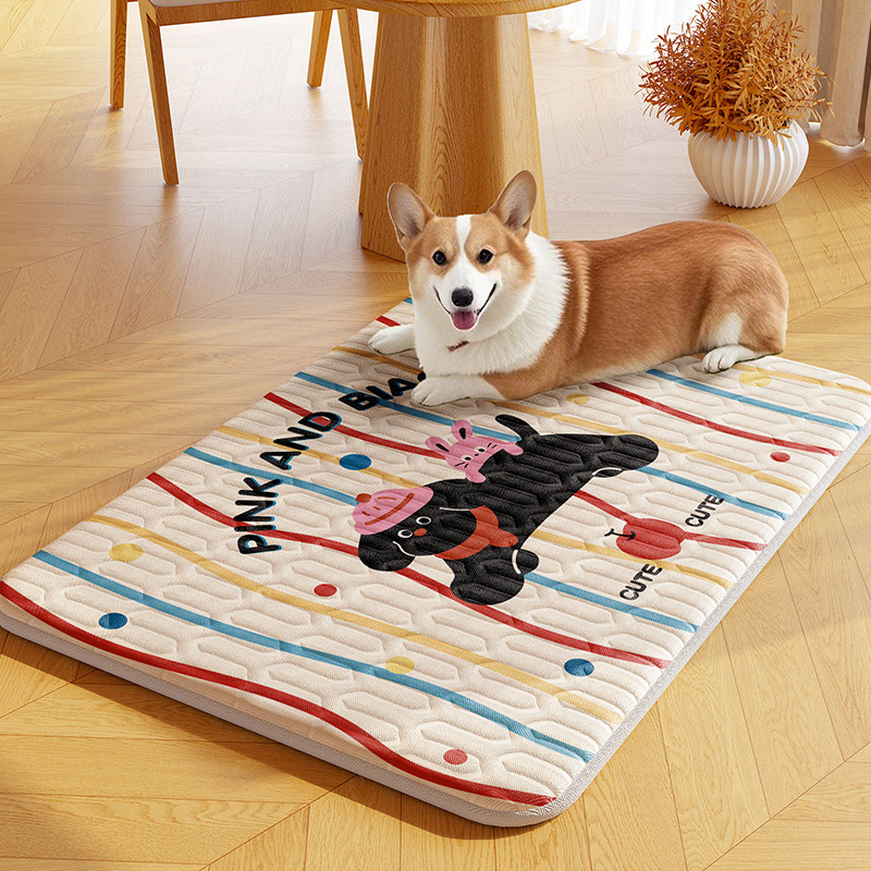 Alfombrilla de hielo para mascotas de verano, alfombrilla para perros, seda de hielo lavable a máquina, alfombrilla para dormir para perros y gatos