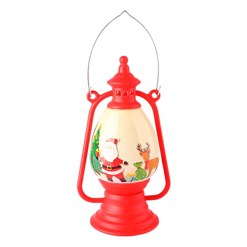 Linterna de viento navideña LED, adorno con estilo vintage y seguro