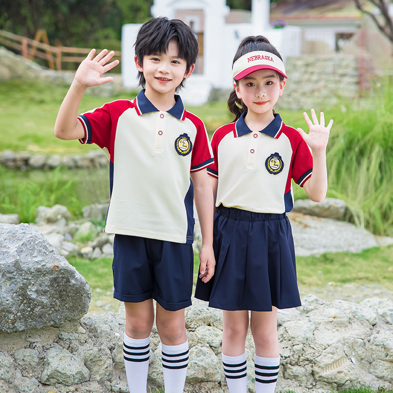 학교 유니폼 초등학교 여름 게임 수업 유니폼 세트 유치원 정원 유니폼 짧은 소매 어린이 날 공연 도매
