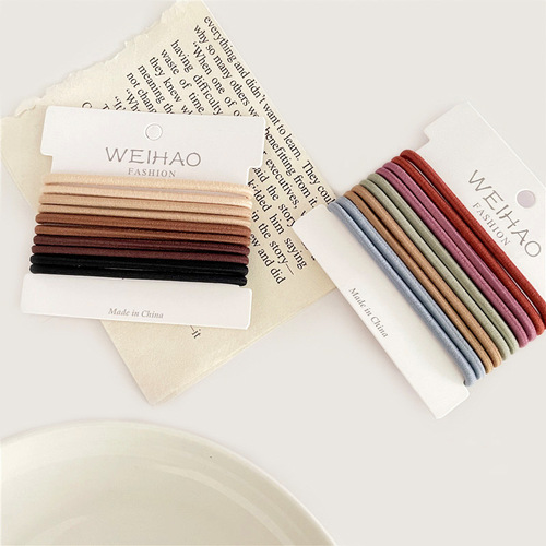 1 card, 10 new colors, basic color hair ties, high elasticity, 5 colors, girly heart-like rubber bands, Japanese and Korean hair ropes and hair accessories