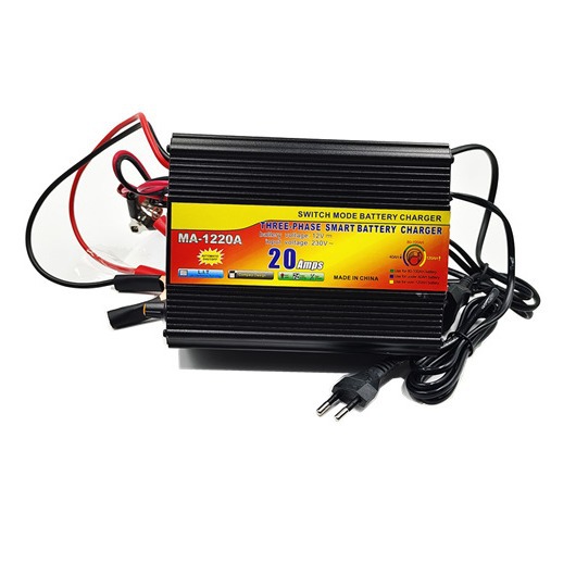 12V开关模式电池充电器20安培工业铝合金便携式电池充电器