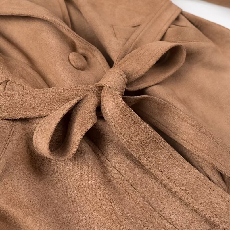 Women's 2024 Autumn/Winter New Street Fashion Waist Strap Jacket Coat_voghion.com