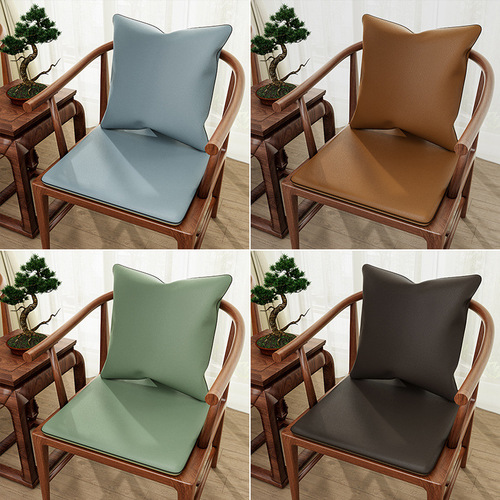 Master's chair cushion solid wood dining chair tea chair cushion Chinese sofa chair seat cushion leather waterproof ass cushion red wood round chair