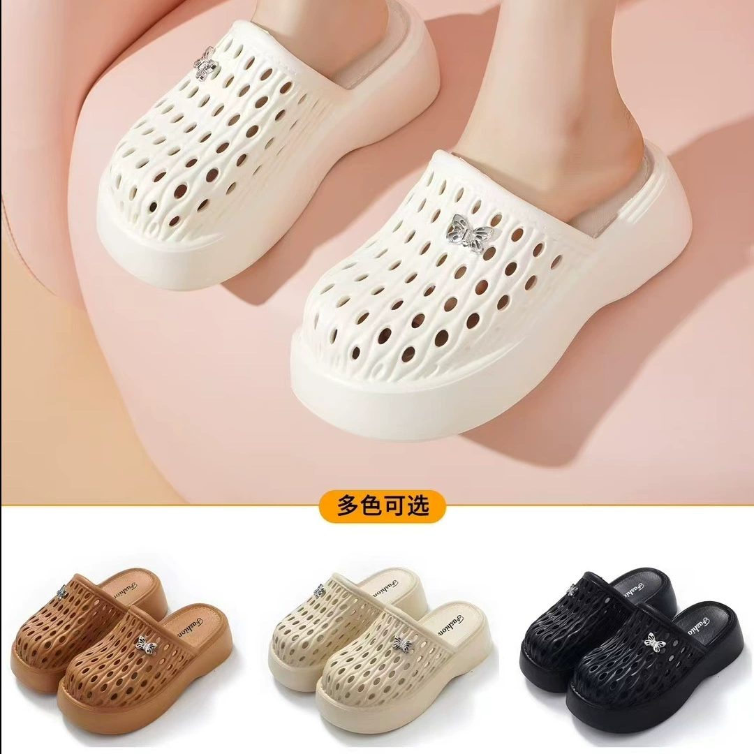 Дышащие сандалии на плоской подошве с закрытым носком для дома и на открытом воздухе, модные универсальные сандалии на мягкой подошве с толстой подошвой, увеличивающие рост, 5cm г.