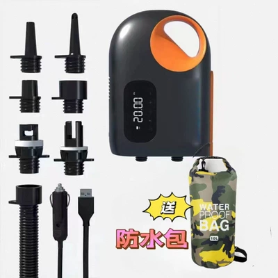 pressure electric air pump, Hava nasosu - lithium-battery-wireless-usb12v-car-cigarette-lighter-dual-use-model-comes-with-waterproof-bag-orange
