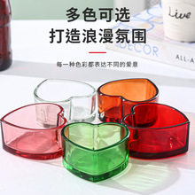 创意心形玻璃烛台杯DIY彩色爱心香薰蜡烛杯 桃心杯 浪漫晚餐道具