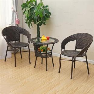 Rattan Chair Coffee Table Three-Piece Set Five-Piece Outdoor Courtyard Leisure Table and Chair Combination Rattan Chair Balcony Table Yukang