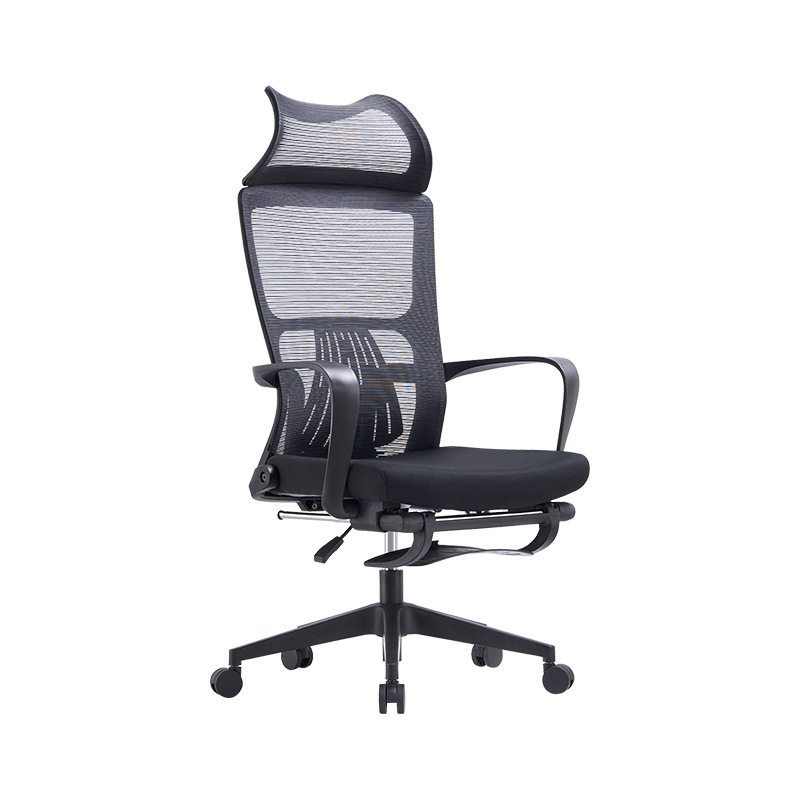 Suministro directo de fábrica Silla de computadora de malla silla de oficina en casa cómoda larga sentada reclinable almuerzo con reposapiés Silla de jefe de ocio