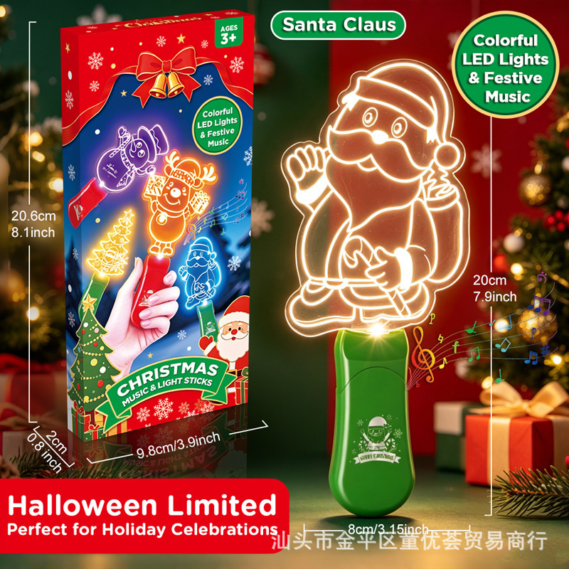 Niños transfronterizos Halloween con palos fluorescentes LED música luminosa calabaza Navidad fiesta regalos juguetes