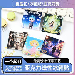 亚克力冰箱贴卡通动漫城市文创旅游纪念品软磁冰箱磁吸贴diy定 制