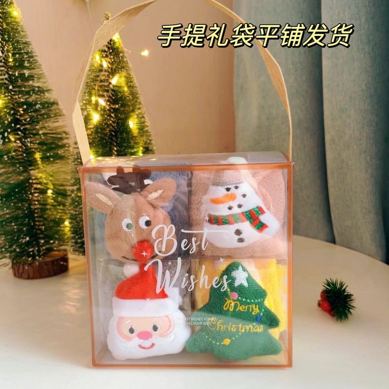 Christmas Creative Hand Towel Christmas Eve Thickened Absorbent Doll Souvenir Wholesale Christmas Tree Cartoon Gift