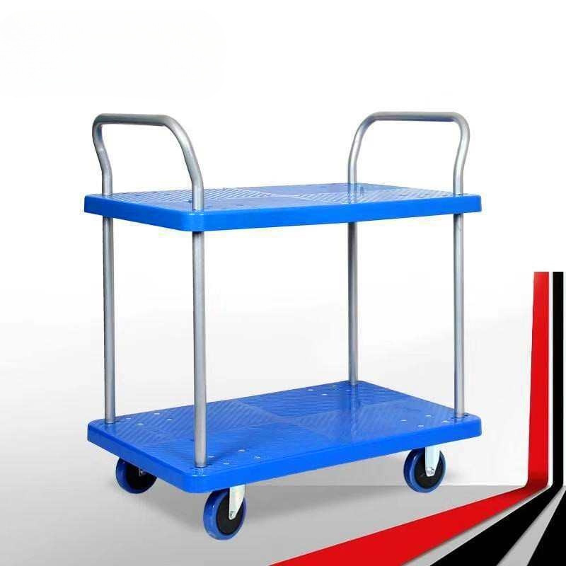 批发双层平板手推车三层小吃车摆摊仓储车搬运车物料车搬运车工具