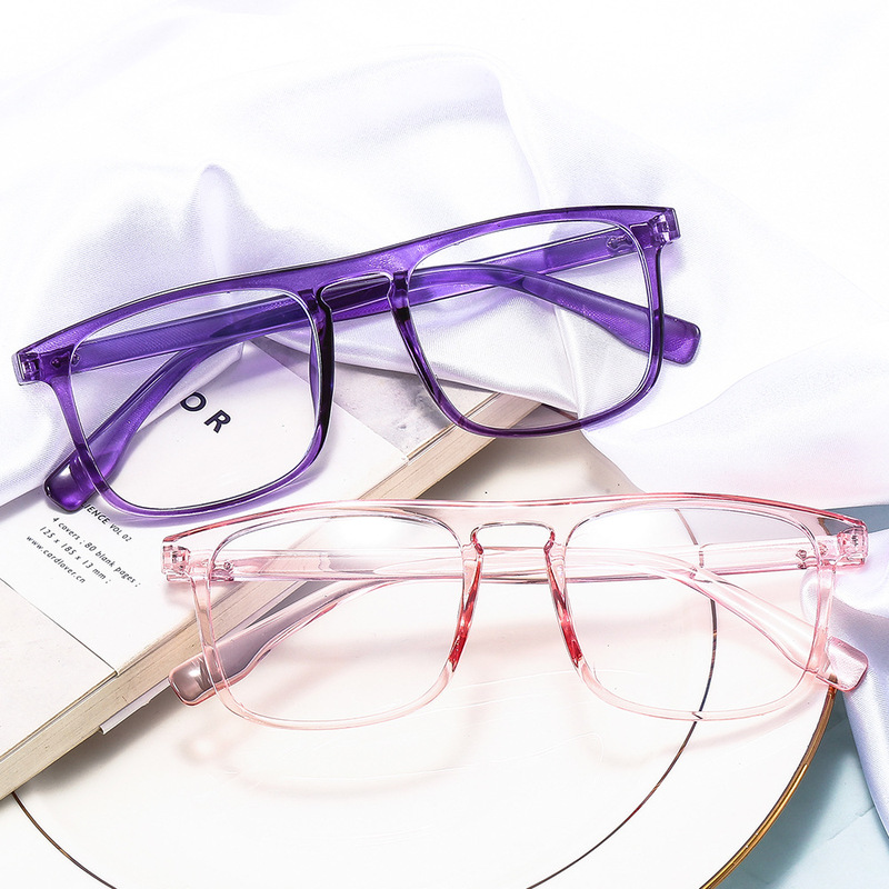 2022 New jelly color trend anti-blue light flat mirror large frame retro men's and women's fashion computer glasses 2022 New jelly color trend anti-blue light flat mirror large frame retro men's and women's fashion computer glasses
