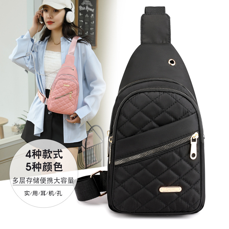 Bolso de las mujeres a principios de otoño estilo coreano súper caliente neto diamante rojo bordado hilo bolsa de pecho bolsa de cintura bolsa de mensajero de hombro multifuncional