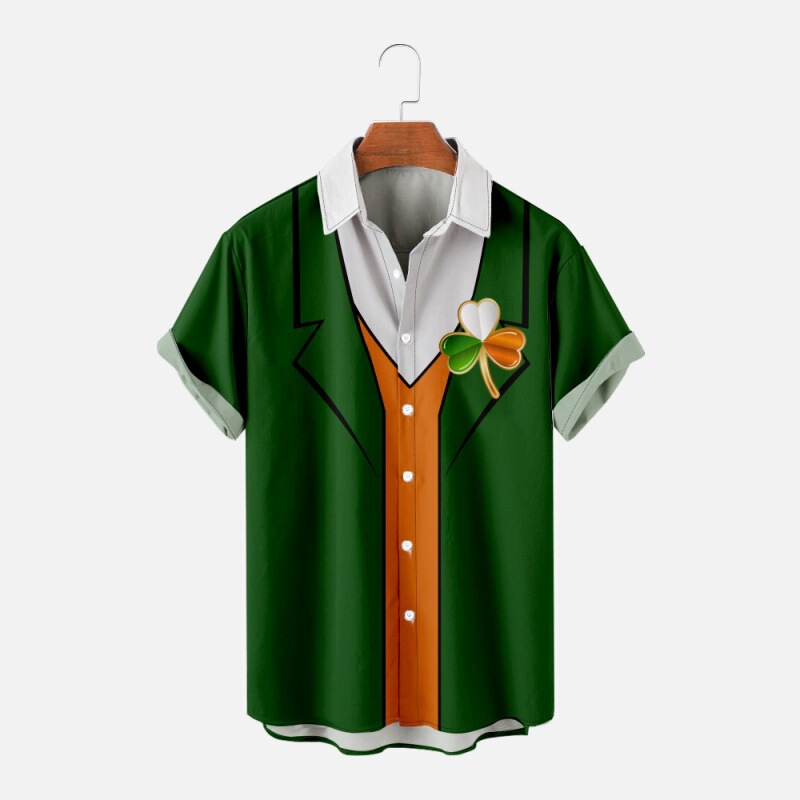 Independent Station New Cross Border Bowling Vintage 66 Printed Summer Casual Loose Short Sleeve Shirt Hawaiian Menswear