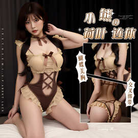 春山梦情趣内衣性感纯欲复古绑带荷叶边COS欧美女仆露背调情套装