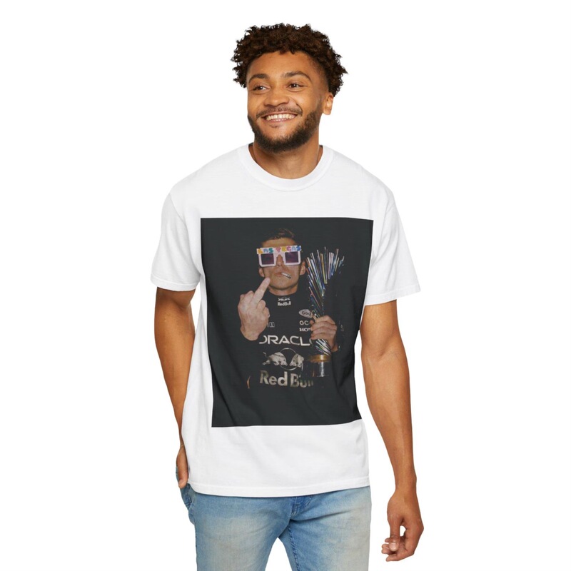 Max Verstappen Pink Lego Sunglasses Middle Finger Print Casual T-Shirt Max Verstappen Pink Lego Sunglasses Middle Finger Print Casual T-Shirt