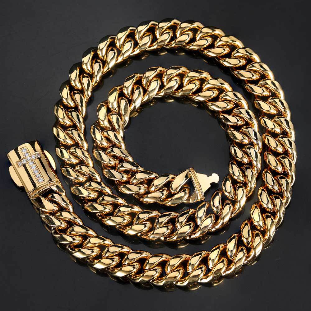 Necklace + Jewelry Quantity Holiday, Street Occasion Stainless Steel Material 1 Piece Hip-hop Solid Color Stainless Steel Plating Bracelets Necklace