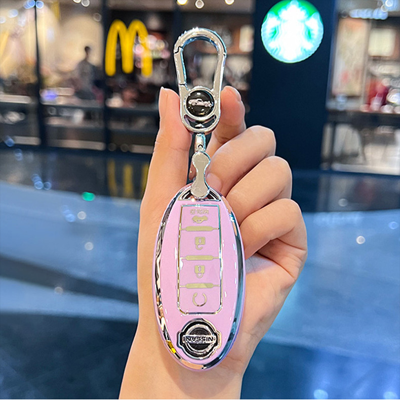 Suitable for Nissan 14Th Generation Sylphy Key Cover, Classic Nissan Car Teana Qashqai X-Trail Tiida Key Case Holder