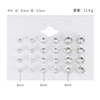 Accessory, earrings, fashionable crystal, zirconium, set, wish, suitable for import, European style, 12 pair