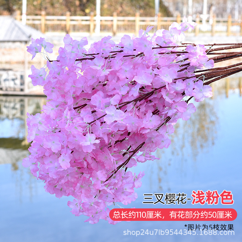 Simulación de flores de cereza flores de melocotón flores de pera flores de ciruela flores de bodas flores falsas vid decoración jardín balcón red de manglares paisaje de pared