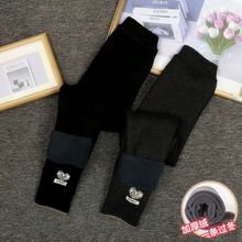 女童冬加绒裤子加厚保暖黑色一体绒高腰弹力儿童打底裤外穿
