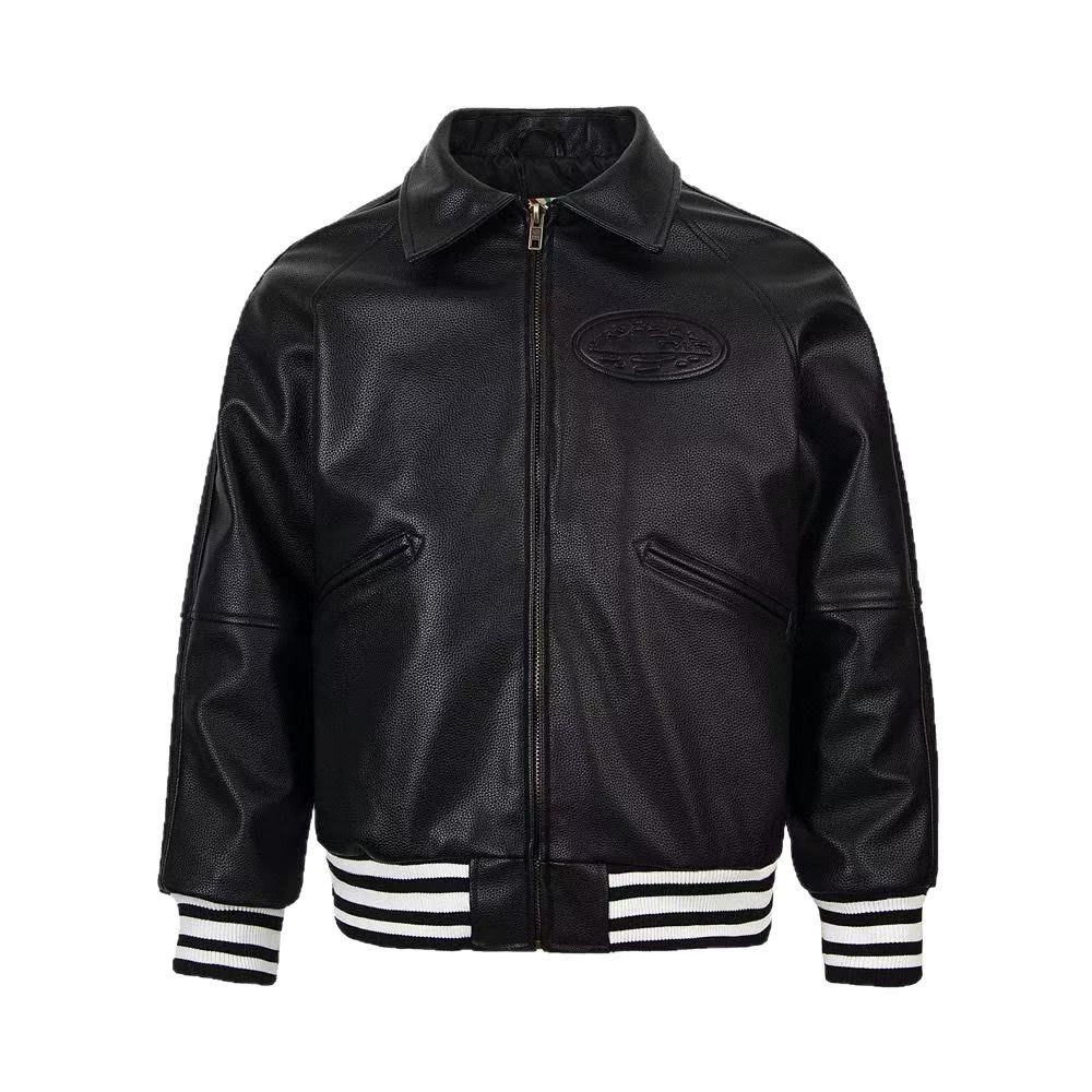 Retro polyurethane demi-season down jacket, American style