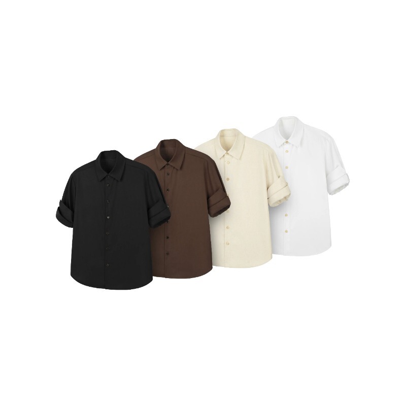 Deserto 45% Linen-Cotton Blend Old Money Style Slim Fit Short-Sleeve Shirt for Men