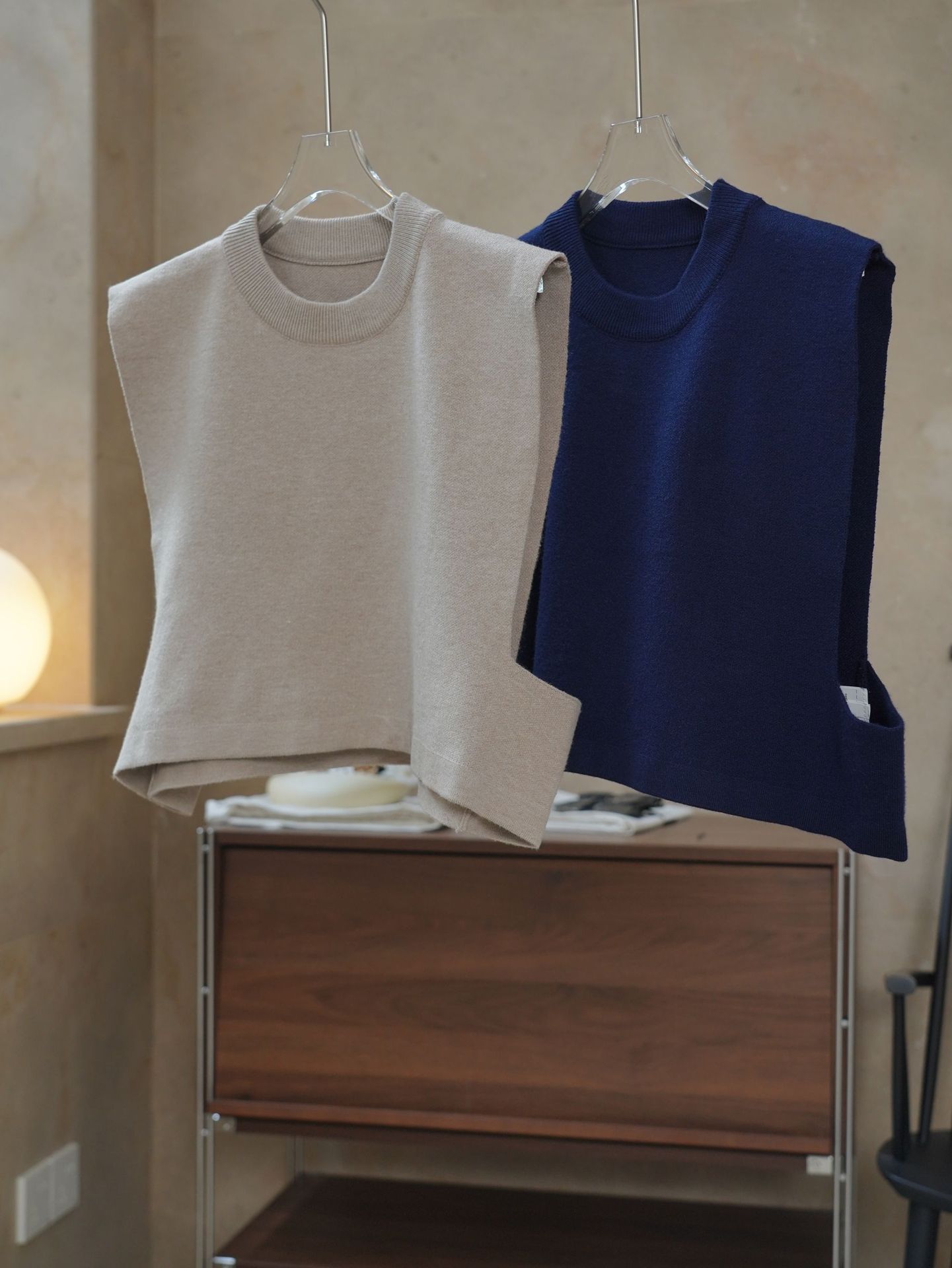 Lufu principios de otoño nuevo japonés de moda punto chaleco suelto cómodo apilado cintura Alta Chaleco casual chaleco para las mujeres image 6