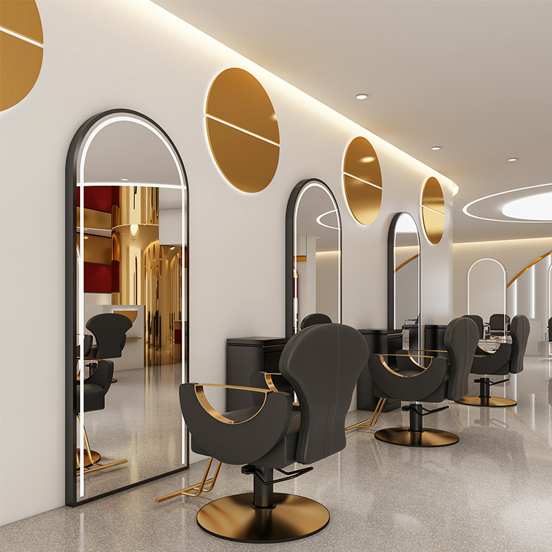 Barbería espejo tablero de corte de cabello espejo teñido cabello espejo gabinete integral salón de peluquería especial tablero de espejo gabinete espejo