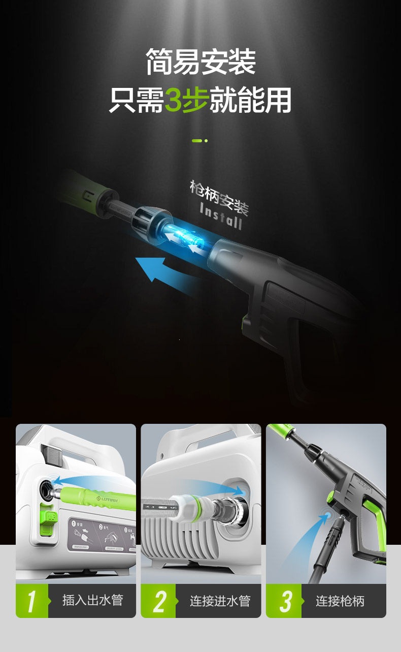 Greenfield Car Washing Machine High-Pressure Water Gun for Home Use 220V Powerful Portable Car Cleaning Tool High-Power Water Pump Cleaning Machine